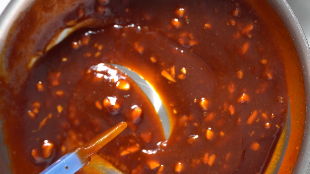 spicy gochujang sauce in pan